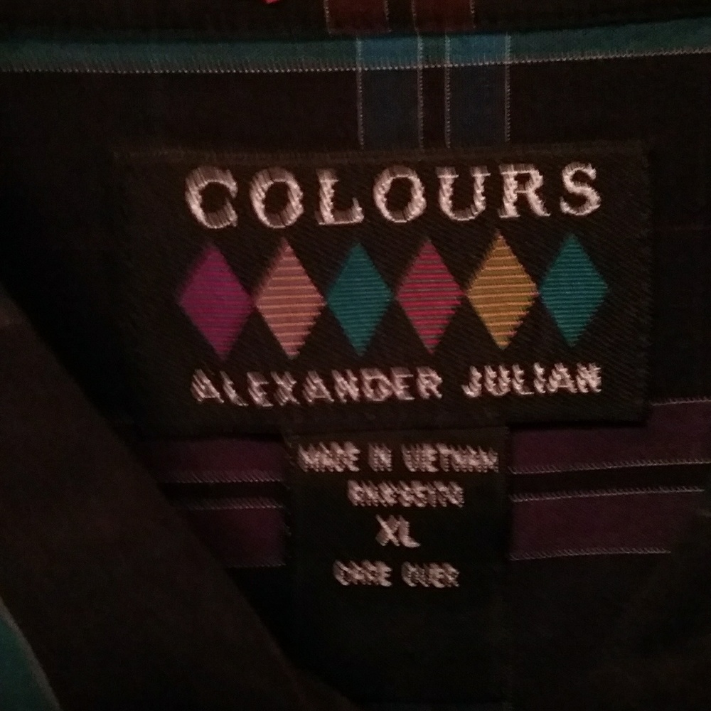 Black Blue And Purple Button Up